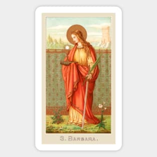 Saint Barbara Vintage Holy Card Magnet